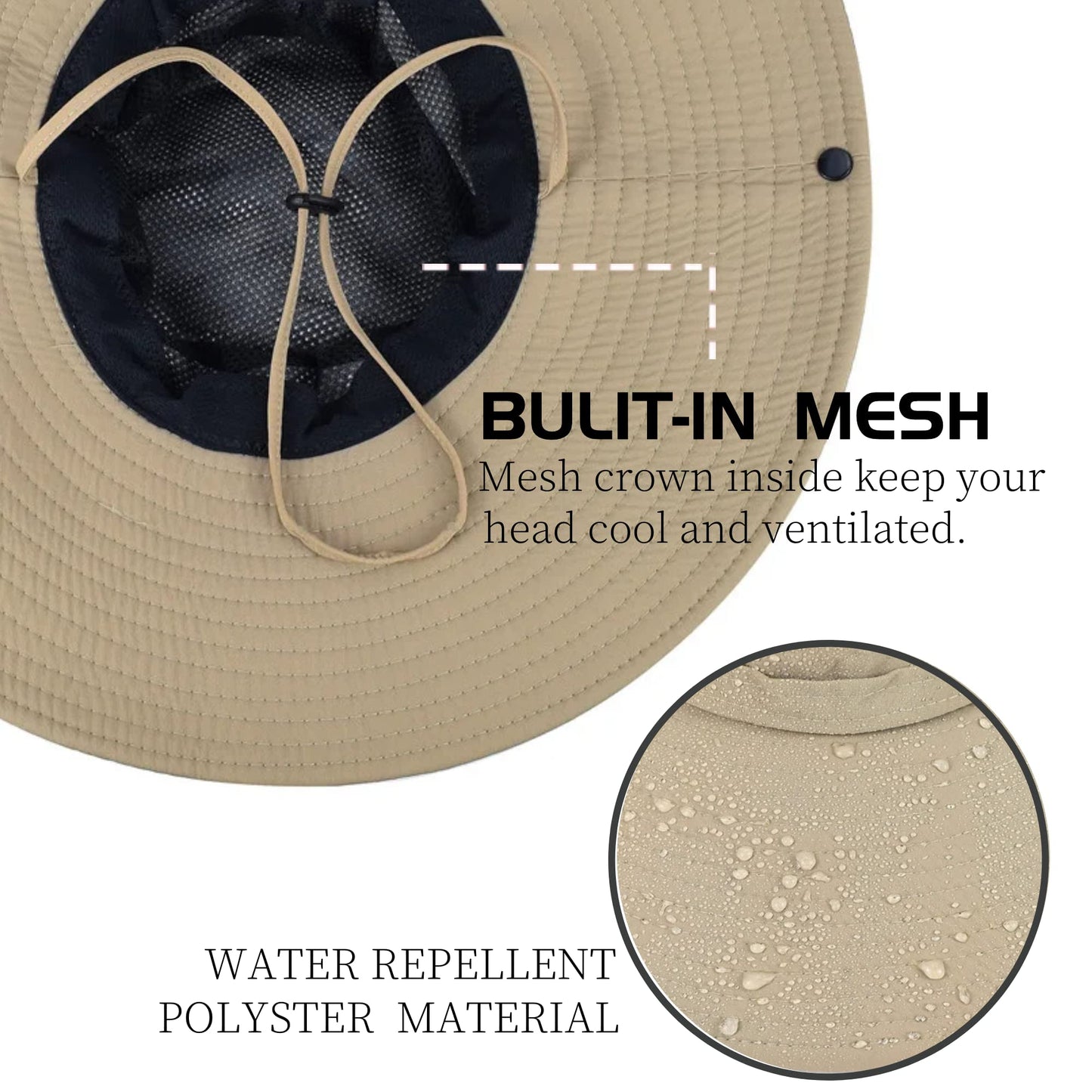 HLLMAN Super Wide Brim Sun Hat UPF 50+ Protection Hats for Mens/Womens Large Bucket hat for Fishing, Hiking, Gardening