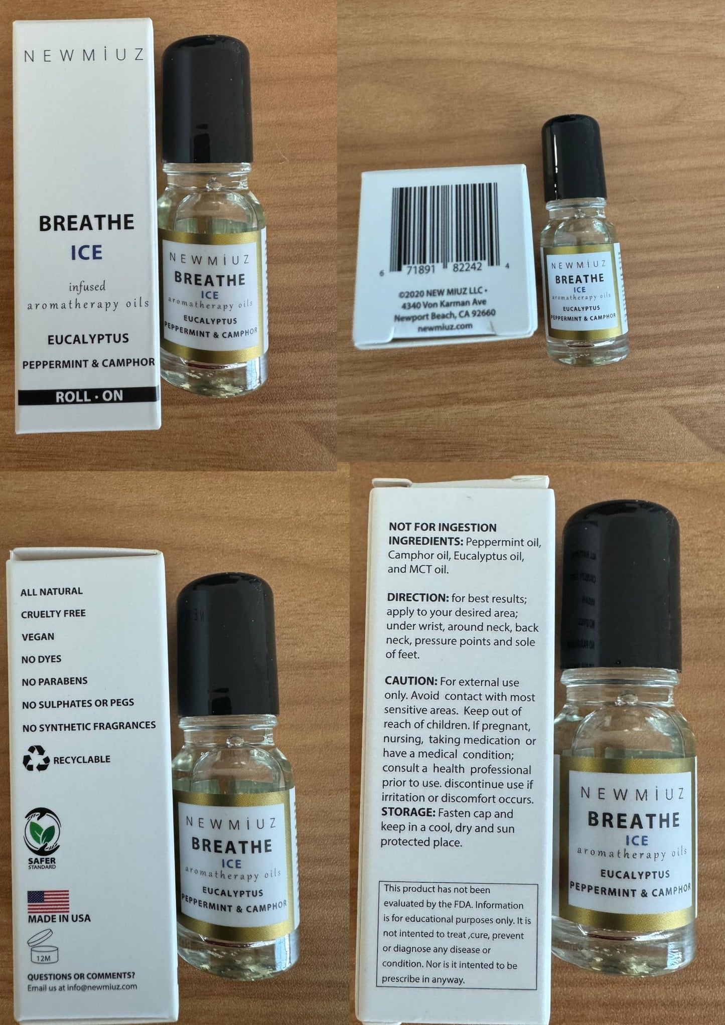 Breathe Easy Roll on Stick Peppermint Eucalyptus Essential Oil Blend Stress Sinus Natural Relief Gifts for Women Men Perfect Stocking Stuffers