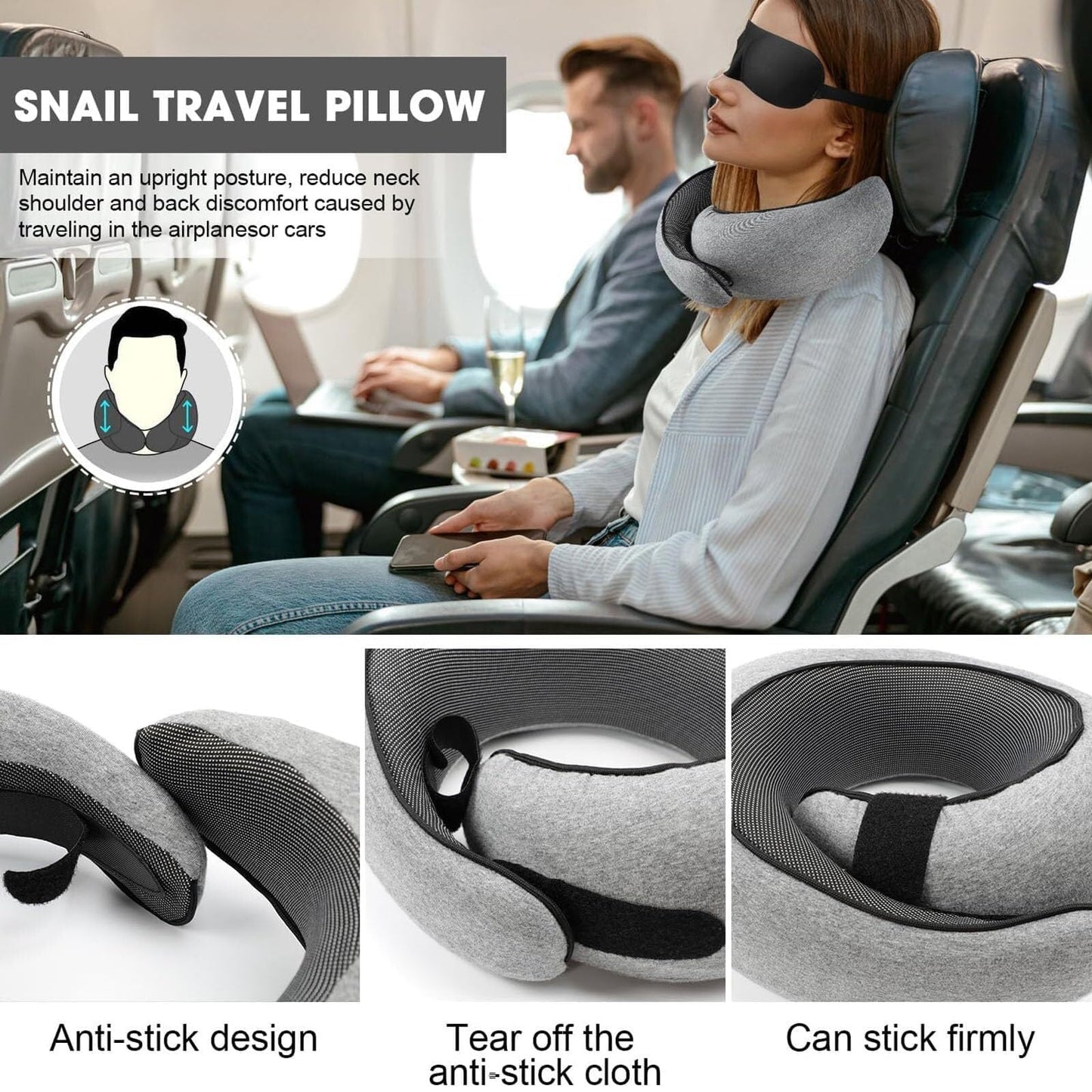 WEERSHUN Travel Pillows for Airplanes,2024 New Travel Pillow,Travel Neck Pillow Airplane Memory Foam Travel Pillow Neck Pillow for Traveling Suitable for Airplanes,Offices and Cars