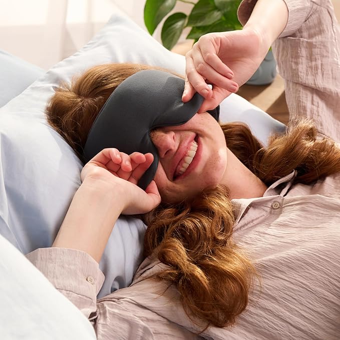 Bearaby Asteroid Grey Sleep Mask 23” x 4” Weighted Eye Mask for Sleeping 0.75 lbs 100% Light Blocking Mask for Travel and Rest Silky Soft Fabric for Deep Gentle Sleep