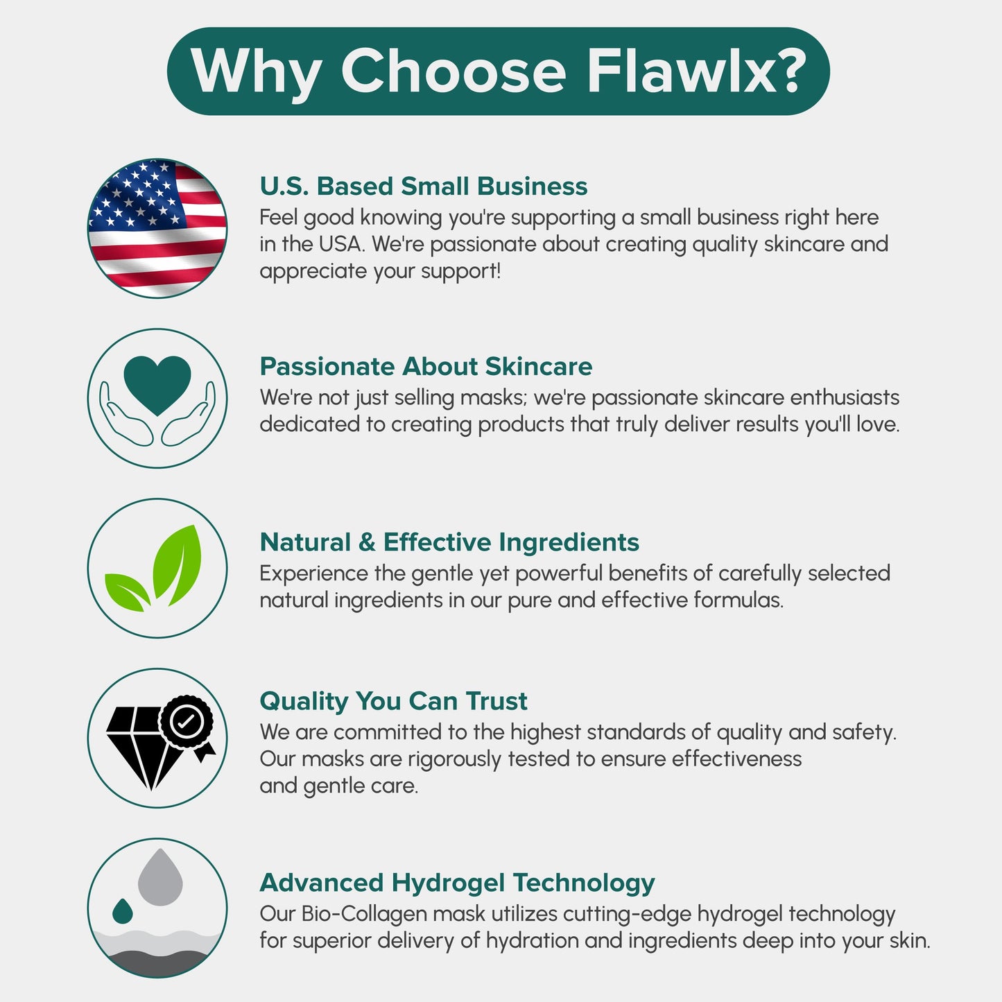 Flawlx - Bio-Collagen Real Deep Face Mask, Hydrating Overnight Hydrogel Mask, Pore Minimizing, Elasticity Boosting, With Natural Ingredients Facial Mask 45g (5-Pack) | TikTok Trend Items