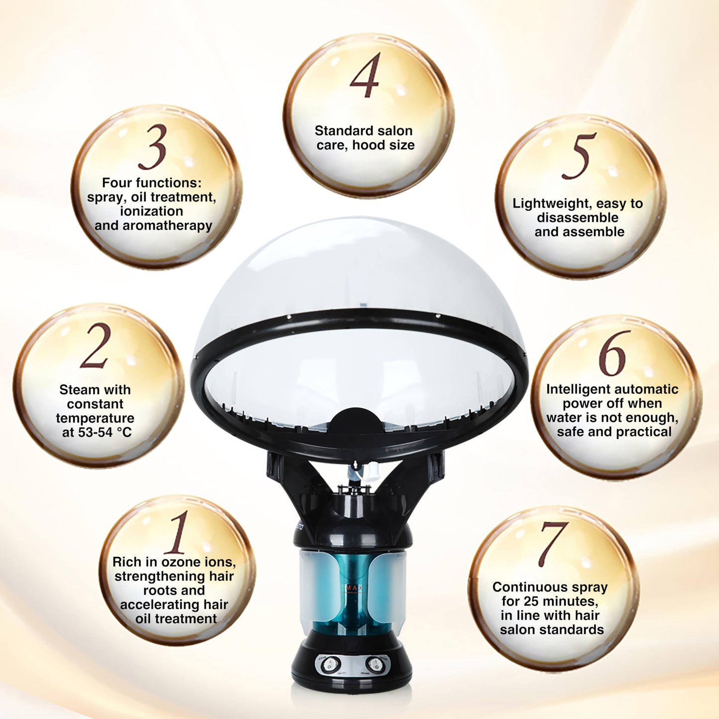 KINLITO 2-in-1 Hair and Face Steamer, Hair Steamer Humidifier for Deep Conditioning & Facial Steamer for Deep Cleaning, Tabletop Steamer with UV Ozone for Personal Care Use Home Spa Salon