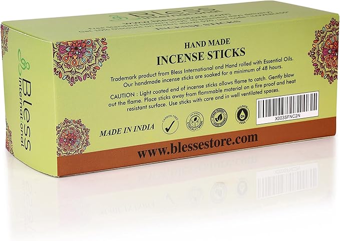 Bless-French-Vanilla 100%-Natural-Handmade-Hand-Dipped-Incense-Sticks Organic-Chemicals-Charcoal-Free Purification-Relaxation-Positivity-Yoga-Meditation Best-Woods-Scent (500 Sticks(26 OZ))