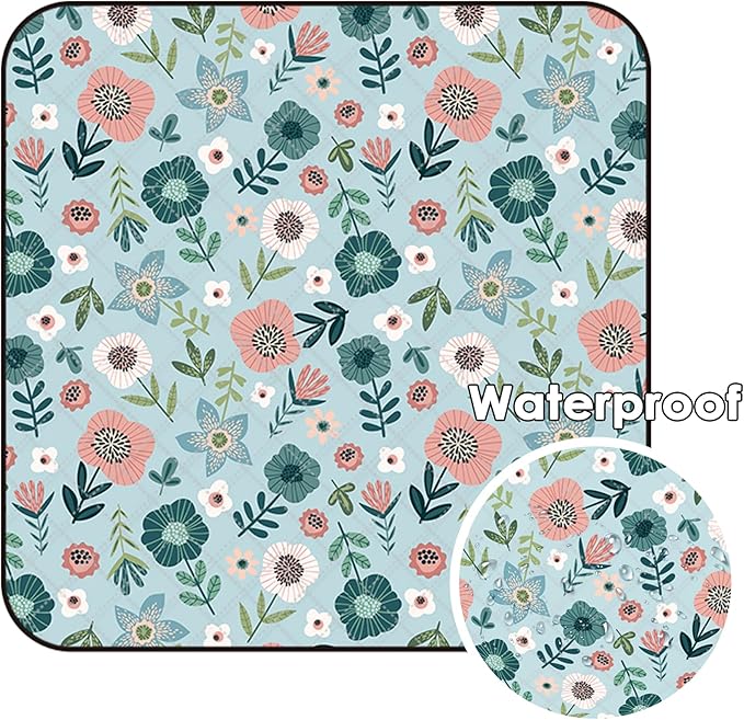 80"x60" Waterproof Picnic Blanket Large Outdoor Camping Blanket Foldable Picnic Camping Blanket Thicker Machine Washable Picnic Mat Portable Wearable for Picnics, Camping