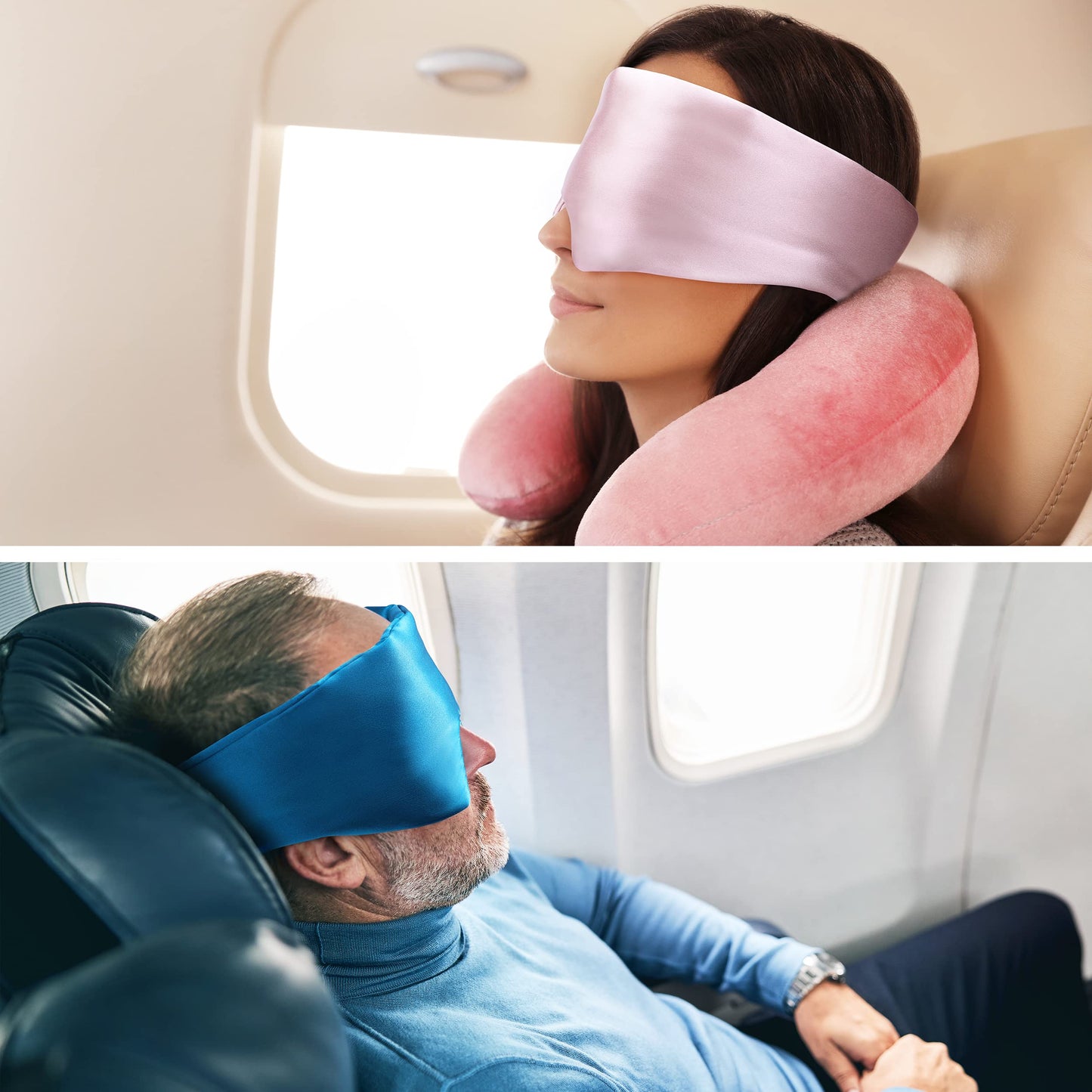 FRESHME 100% Mulberry Silk Sleep Mask Blackout Eye Mask Blindfold for Men Women with Elastic Strap, Cute Gorgeous Pink Soft and Comfortable Perfect Eye Shade Cover for Sleep Travel Nap Yoga and Work…