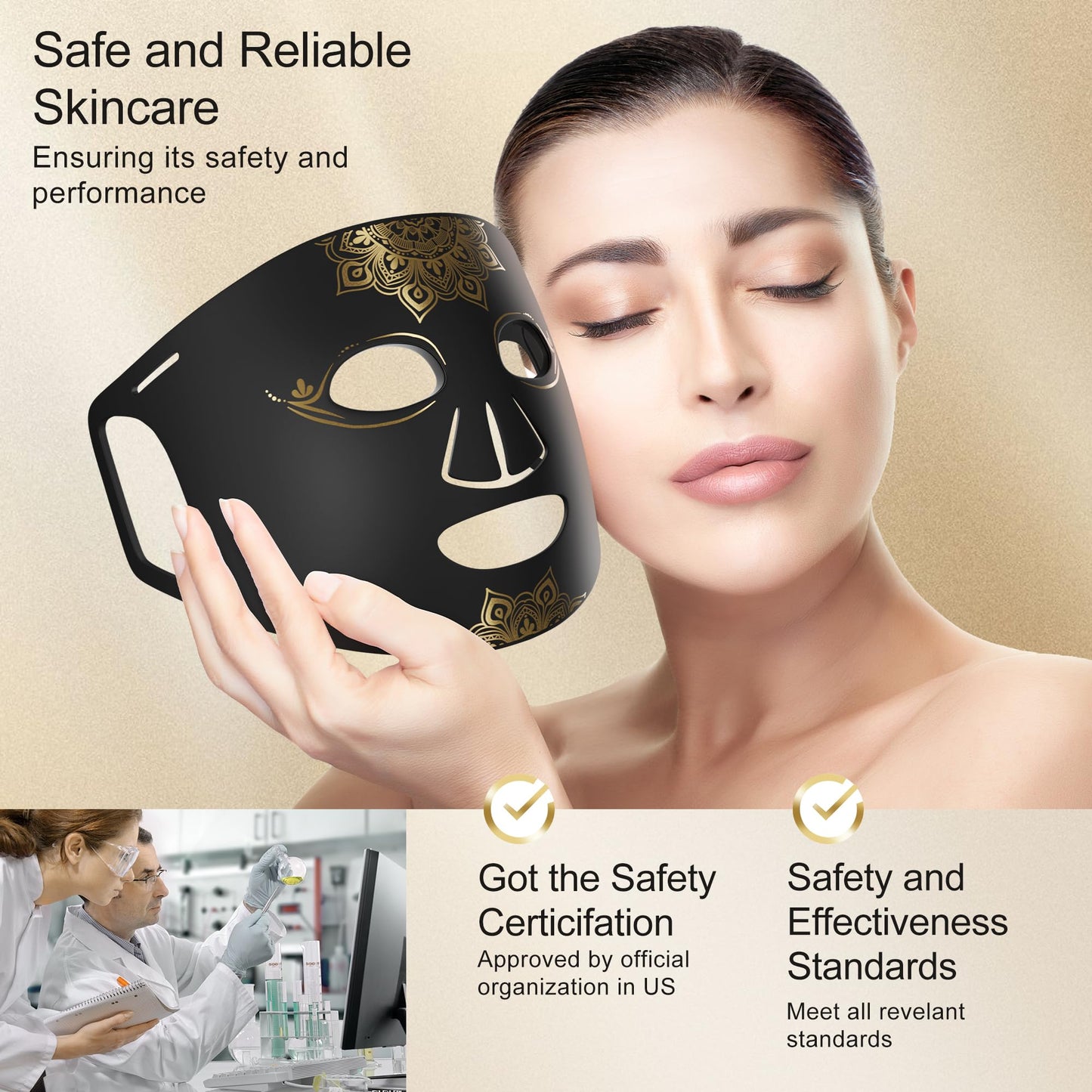 KINGDO Red Light Therapy Mask for Face, 4 Modes Infrared Light Therapy LED Face Mask with Remote, Portable and Rechargeable with Timer, Ideal for Home Use