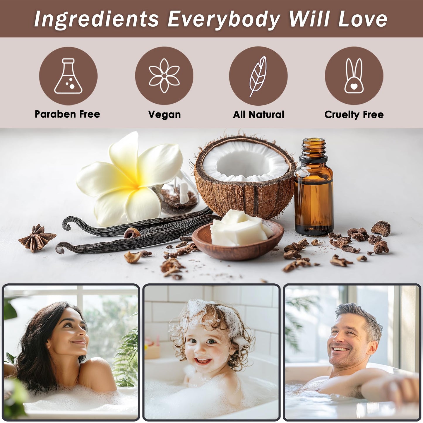 Spa Baskets For Women - Luxury Bath Set With Coconut & Vanilla - Spa Kit Includes Wash, Bubble Bath, Lotion, Bath Salts, Body Scrub, Hand Cream, Shower Puff, Bathbombs, Soap and Towel