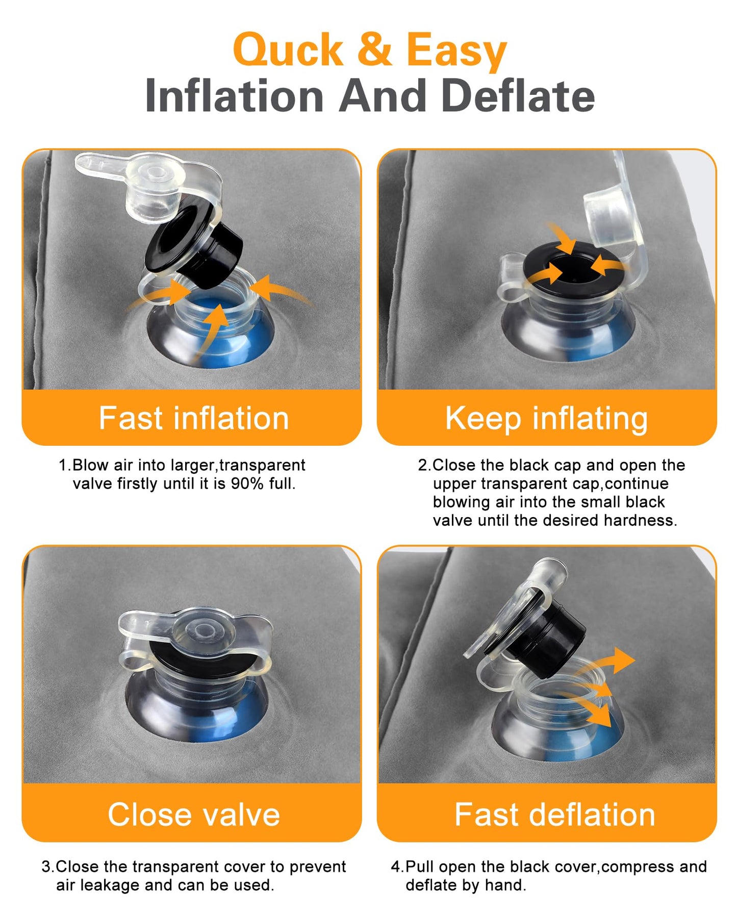 Sunany Inflatable Foot Rest Pillow for Travel, Kids/Adults Airplane Travel Pillow-Adjustable Height Cushions,for Kids to Sleep While Traveling,Suitable for Office, Home and Any Travell (1 Pack)