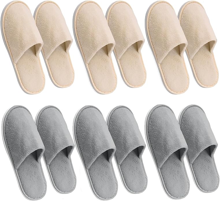 AQUEENLY House Slippers - Washable Spa Slippers Non Slip Indoor Guest Slippers for Shoeless Home, Women & Men
