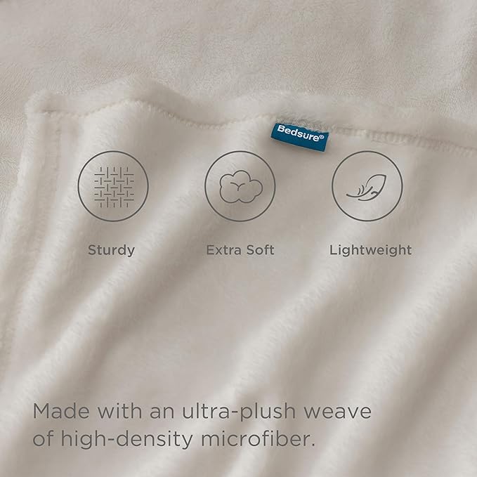 Bedsure GentleSoft Bedding Fleece Blanket for Girls and Boys - Soft Cozy Cute Small Throw Blankets for Travel, 43x55 Inches, Linen