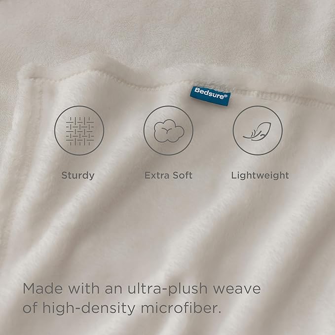 Bedsure GentleSoft Fleece Blanket California King Size Linen - Lightweight Plush Fuzzy Cozy Soft Bed Blankets, 102x96 inches