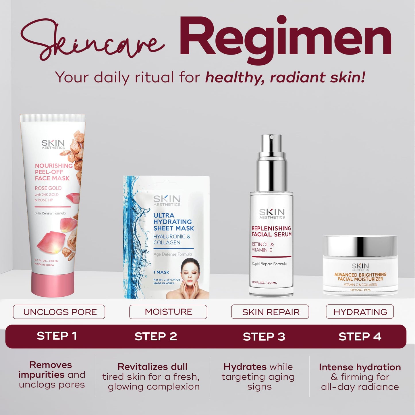 Skin Aesthetics Retinol & Vitamin E Face Serum - Anti-Aging, Blemishes, Fine Lines & Wrinkles Treatment - Dermatologist Tested Korean Skincare - Clean Beauty, Cruelty-Free - 1.69 oz