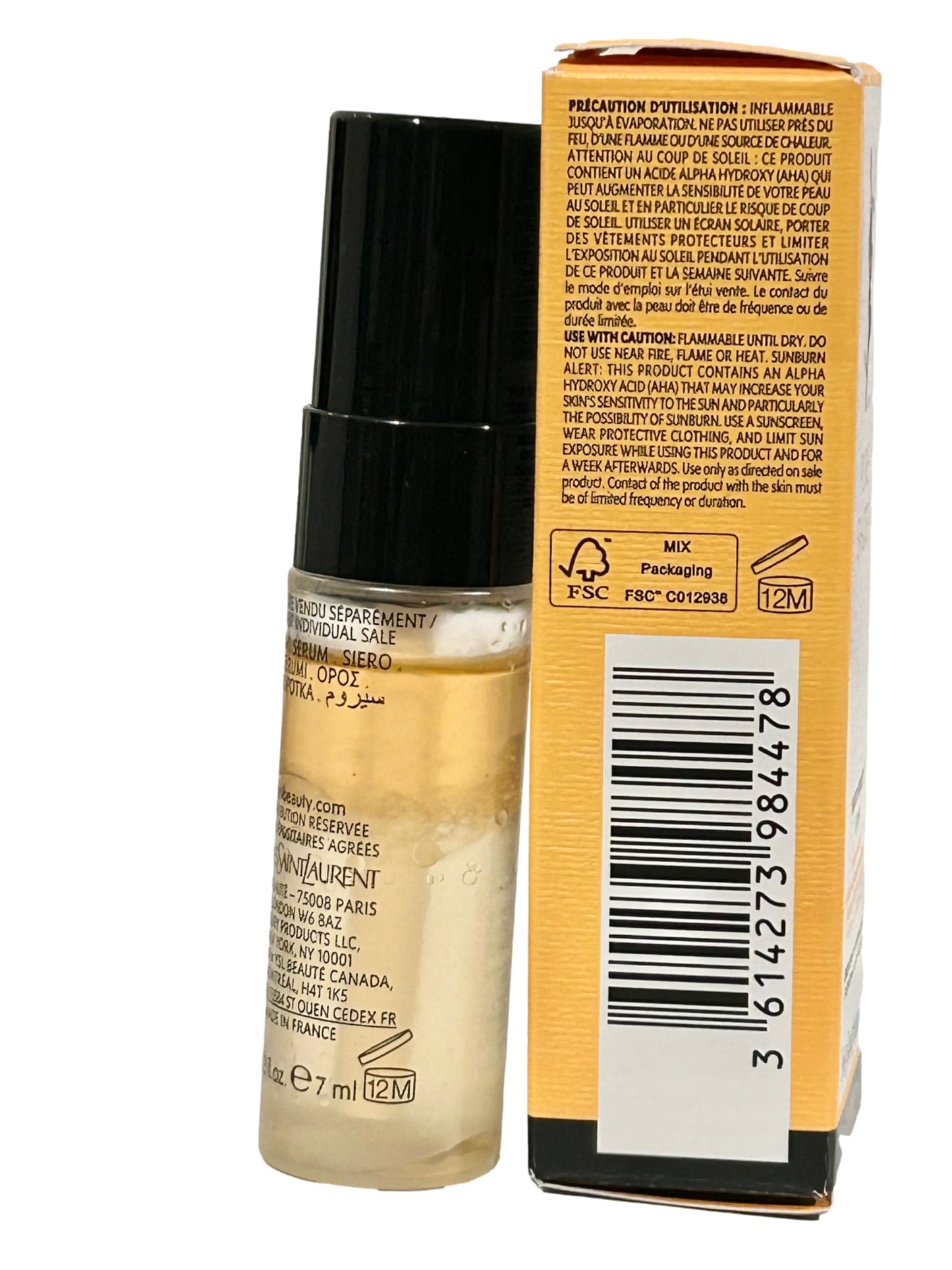 Yves Saint Laurent YSL PURE SHOTS Night Reboot Serum Energizing & Resurfacing MINI Travel Size 7 ml / 0.23 fl oz. - 4478