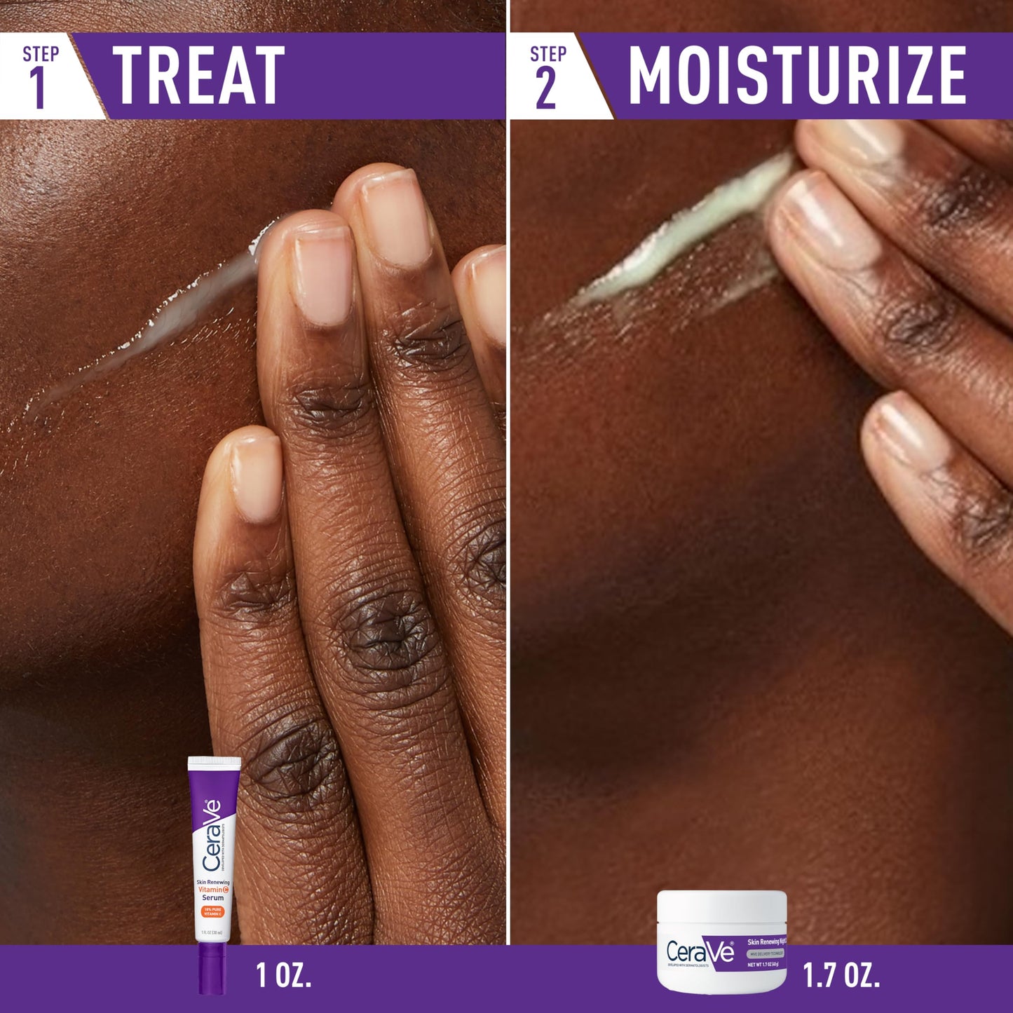 CeraVe Vitamin C Serum and Night Cream Skin Care Set, Brightening Serum with 10% Pure Vitamin C & Night Moisturizer with Peptides + Hyaluronic Acid, Travel Essentials, 1oz Vit C + 1.7oz Moisturizer