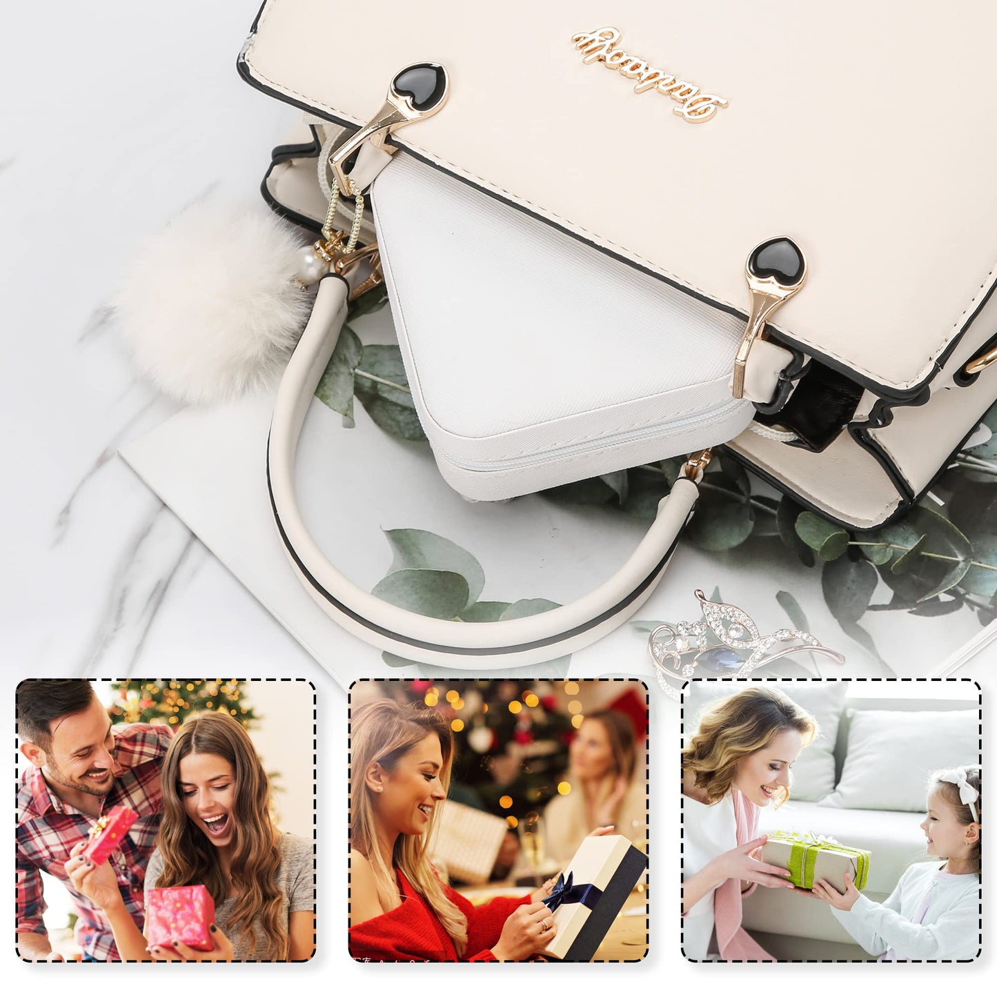 XZUZ Small Travel Jewelry Box With Mirror, Portable Jewelry organizer Display Storage Box for Earrings Rings Necklaces, Jewelry ase for female Girls (White 2pcs).