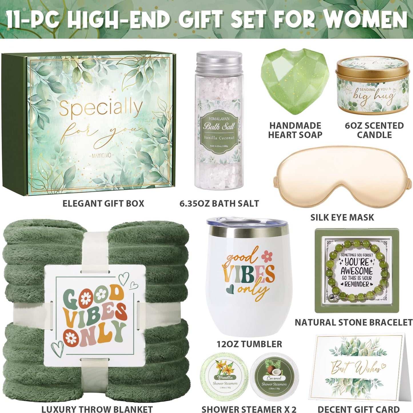 Birthday Gifts for Women Self Care Gifts, Relaxing Spa Gifts Baskets Get Well Soon Gifts Care Package for Women with Blanket, Unique Gifts Idea for Mom Mother Her Wife Girlfriend Best Friend Sister