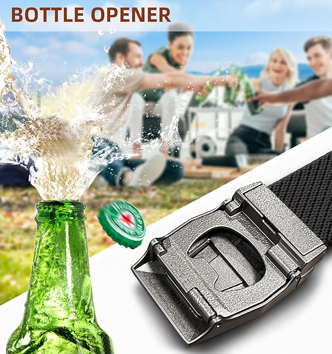 BULLIANT Men Belt 2 Pack,Nylon Web Holster Belt Stretch for Gift Men Outdoor Work Sports Hunting Hiking,Quick Release