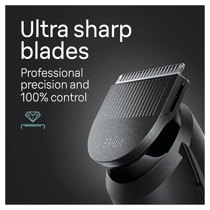 Braun All-in-One Style Kit Series 5 5490, 9-in-1 Trimmer for Men with Beard Trimmer, Body Trimmer for Manscaping, Hair Clippers & More, Ultra-Sharp Blade, 40 Length Settings, Waterproof