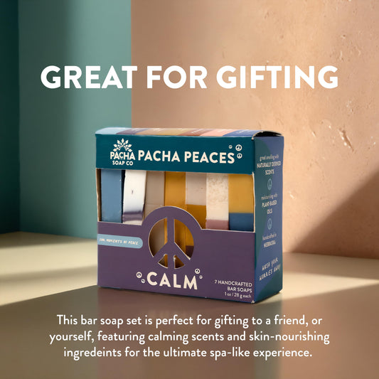 Pacha Soap Co. Bar Soap, Pacha Peaces, Uplift & Calm Bundle, 2-Pack (4 oz ea) - Premium, Handcrafted, Hydrating, Natural Hand Cleanser, Face & Body Wash, Soothing Essential Oils