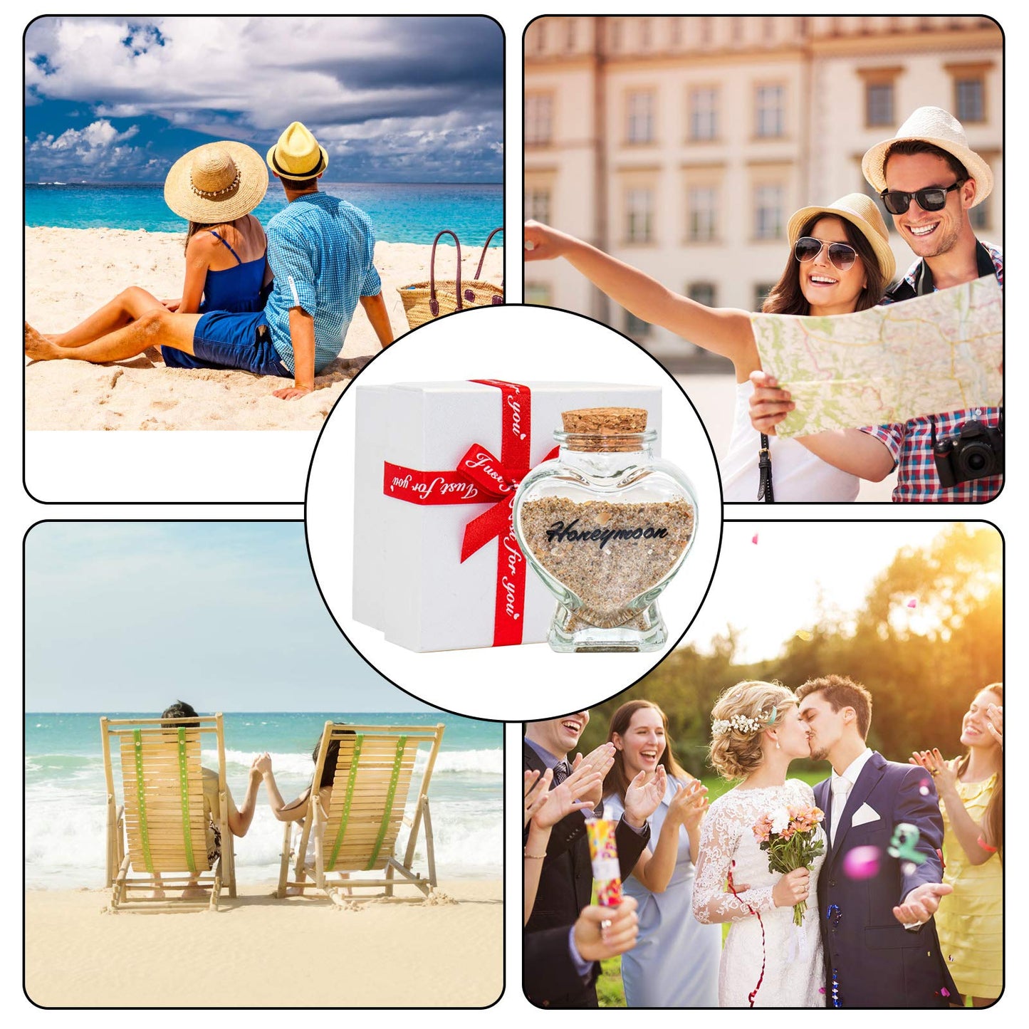 Honeymoon Gift - Honeymoon Sand Keepsake Jar - Wedding,Bridal Shower Gifts for Newlywed, Bride,Travel Gift for Couples,Fiance.