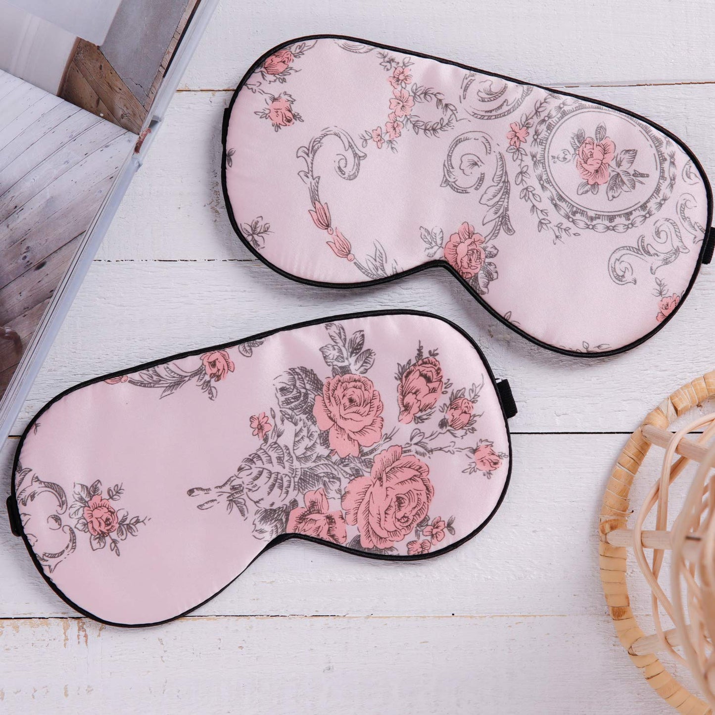 Maxfeel 100% Pure Silk Eye Mask - Sleep Eye Cover in Floral Colors (#1)