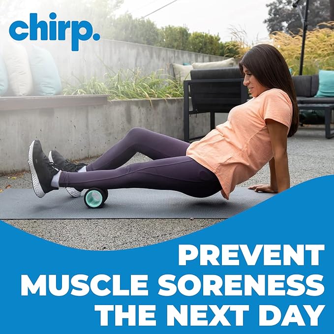 Chirp Wheel Foam Roller – Targeted Back & Neck Relief, Lumbar Spine Stretcher, Spinal Decompression Back Stretcher, Massage Roller with Density Foam for Physical Therapy, Supports 500lbs, 4-Inch Mint