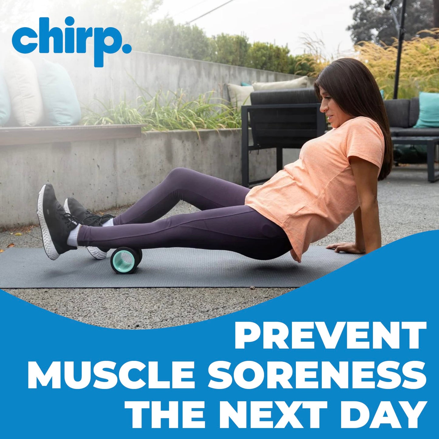 Chirp Wheel Foam Roller – Targeted Back & Neck Relief, Lumbar Spine Stretcher, Spinal Decompression Back Stretcher, Massage Roller with Density Foam for Physical Therapy, Supports 500lbs, 4-Inch Mint