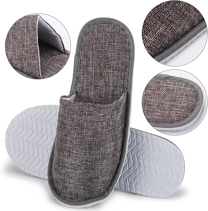 24 Pairs Spa Slippers Flip Flops Disposable Slippers for Hotel Guests Women Men Closed Toe Super Comfort White