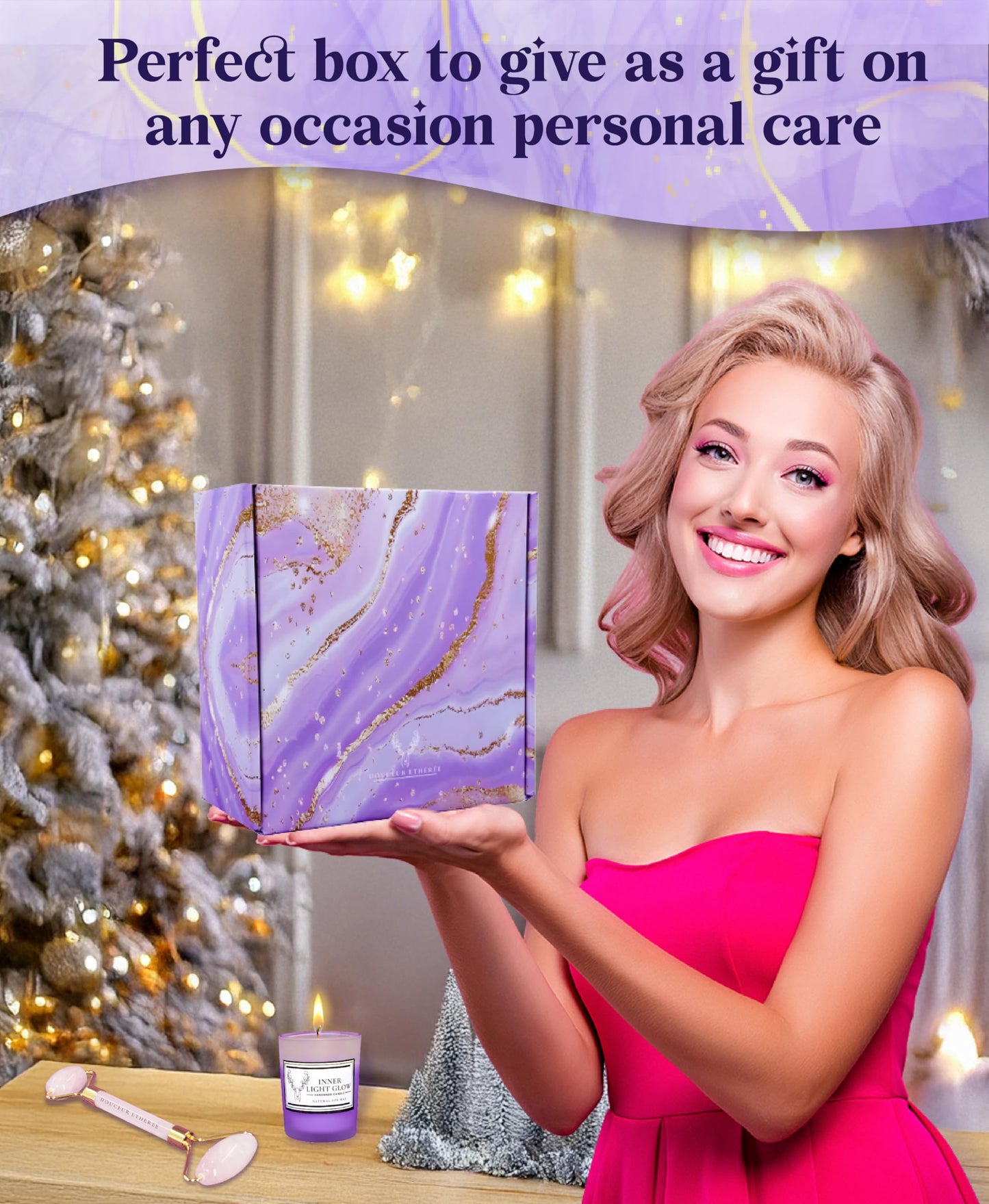 Douceur éthérée Gifts for Women, Birthday Gifts for Women, Valentine's Day Gift, Birthday Gifts, Lavender Spa Gift Set, Valentines Gifts, Gifts for Girlfriend, Wife Gifts,