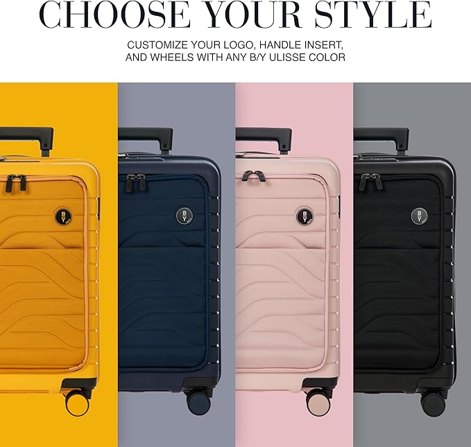 Bric's B|Y Ulisse Spinner Suitcase - 21 Inch Carry-On Luggage - Hard Exterior and TSA-Approved Lock - Mango