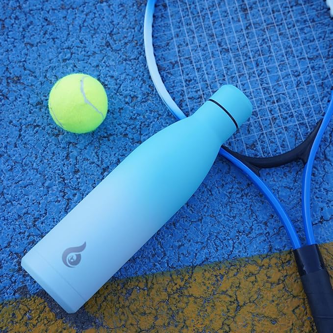 BJPKPK Insulated Water Bottle 12oz Small Stainless Steel Water Bottles Reusable Metal Thermo Keep Cold and Hot,Sea Salt