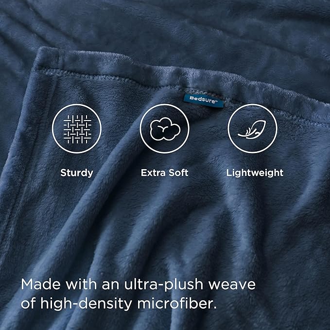 Bedsure GentleSoft Fleece Bed Blankets Full Size Mineral Blue - Soft Lightweight Plush Fuzzy Cozy Luxury Blanket Microfiber, 84x90 inches