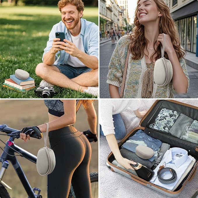 co2CREA Hard Case for SHOKZ New OpenRun Pro 2/1/Mini, OpenRun Standard/Mini, OpenMove, OpenSwim Pro, OpenSwim, Compatible with All SHOKZ Open-Ear Bone Conduction Sport Headphones, Beige Case