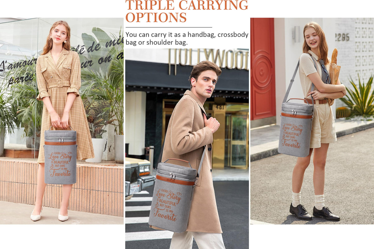 Anniversary Engagement Gifts for Men Women, Mr and Mrs Wine Tumblers Gifts - Funny Wedding Gifts for Couple, Bridal Shower, Newlywed - Insulated Wine Cooler Tote Bag with Glasses and Wine Accessories