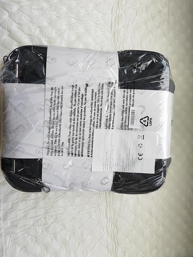 KROSER Carry On Underseat Multi-functional, 16-inch Underseater Lightweight Overnight Suitcase for Men Women, Black