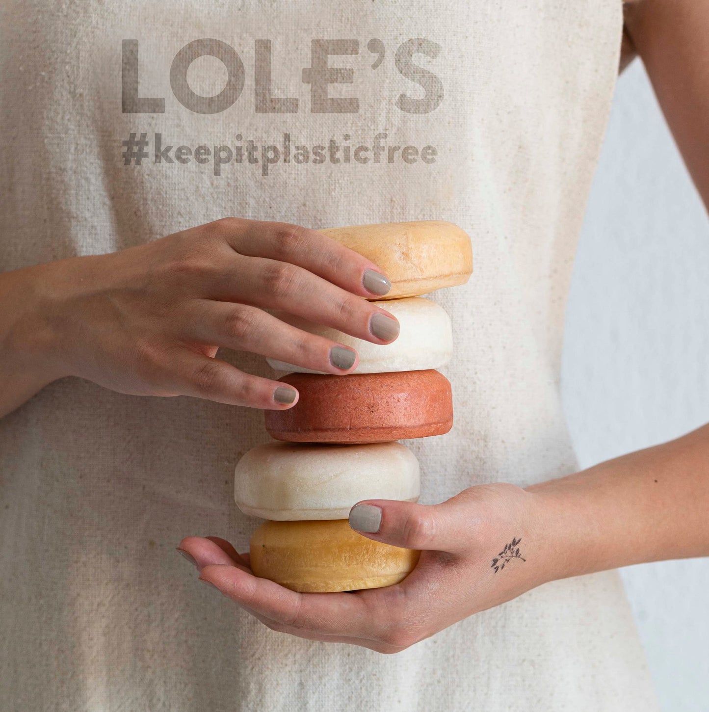 LOLE'S Shampoo Bar and Conditioner, 2in1 with Coconut Oil for Normal Hair, Volume & Strength, 99% Natural Origin, Sustainably Sourced, 3.5Oz