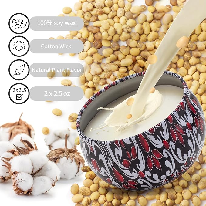 Scented Candles for Home Scented 2 Pack 2.5 oz Natural Soy Wax Candles Gifts for Women, Lavender Lemon Aromatherapy Candles Gifts Set, Portable Small Relaxing Candles Set for Spa, Bath, Yoga