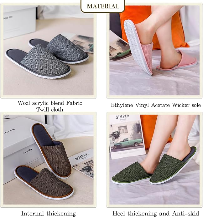 6-10 Pairs Spa Slippers, Non Slip Disposable Slippers For Guest, Washable Reusable, Which Can Be Used As Women Men, House, Indoor, Bathroom, Bedroom, Hotel, Bride Slippers