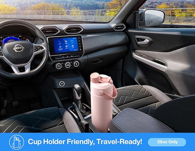 26 oz Insulated Water Bottle with 2-in-1 Straw and Spout Lid, Keep Cold 24H, Leak-Proof, Fits in Car Cup Holder, Stainless Steel Water Bottle for Sports, Travel, Gym, and School (Galaxy Splash)