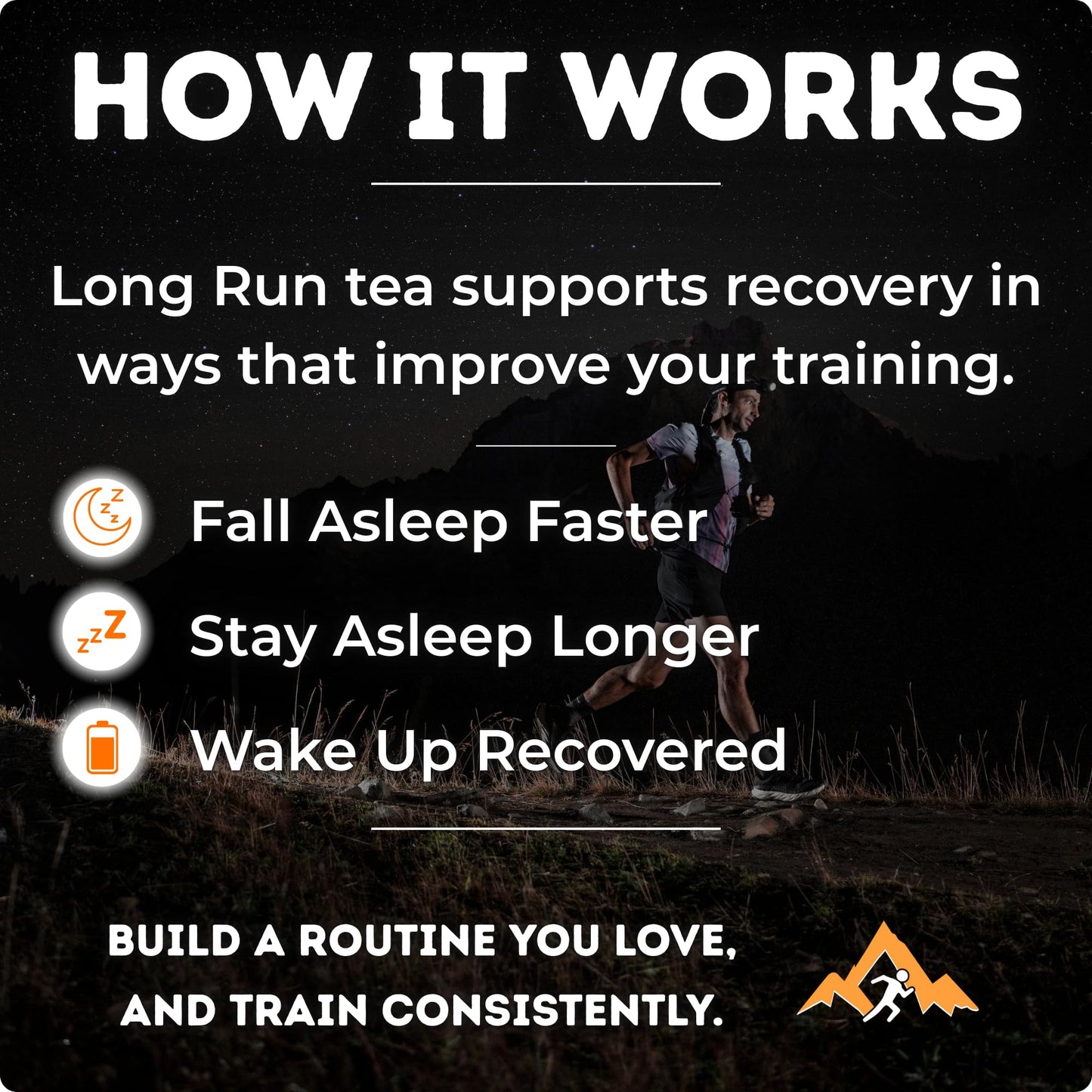 Rest &  Recover Sleep Tea by Long Run Co. – Caffeine‑Free Herbal Tea with Melatonin (25 Tea Bags) – All Natural, Better Sleep & Recovery, Wake Up Refreshed [3mg Melatonin, Mint Cookie]