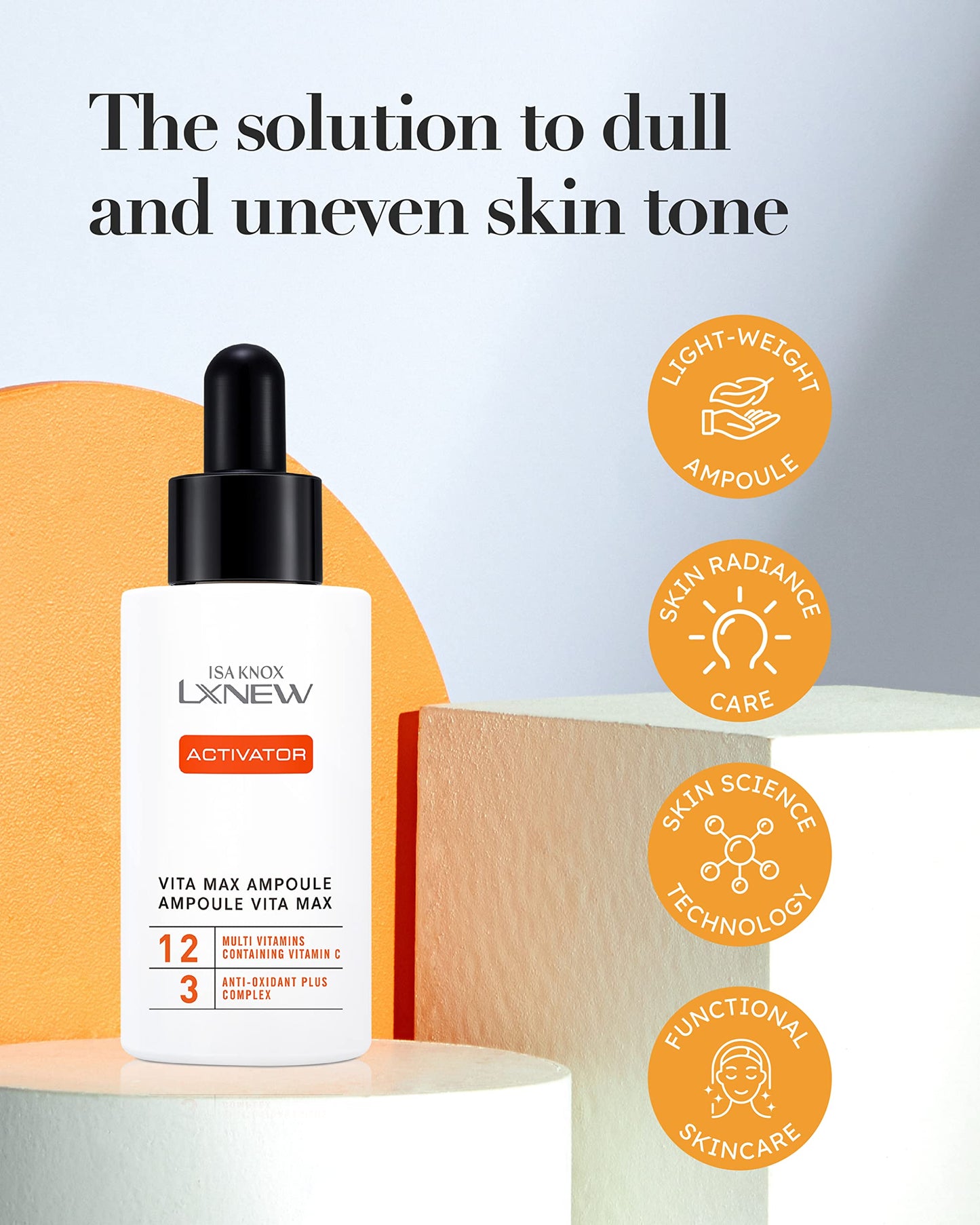 ISA KNOX LXNEW VITAMIN MAX Ampoule Set (2fl oz) - Skin Radiance and Elasticity, Vitamin C, Multivitamins, Ferulic Acid | Korean Skincare