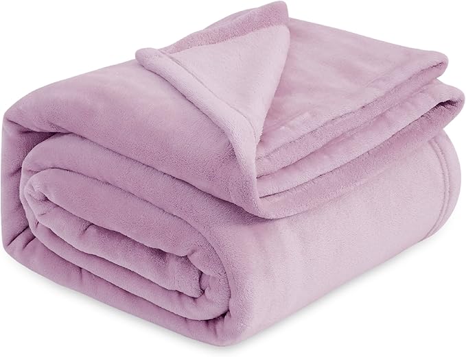 Bedsure GentleSoft Fleece Blankets King Size Lilac Lavender - Bed Blanket Soft Lightweight Plush Cozy Fuzzy Luxury Microfiber, 108x90 inches