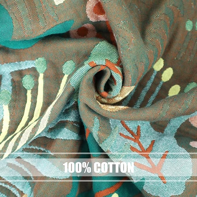 Boho Throw Blanket for Bed 100% Cotton Ultra Soft Rustic Quilt Fall Blanket Forest Tiger Printed Farmhouse Decor Bed Blankets,60"×80" All Season Rustic Throw for Sofa Couch Chair