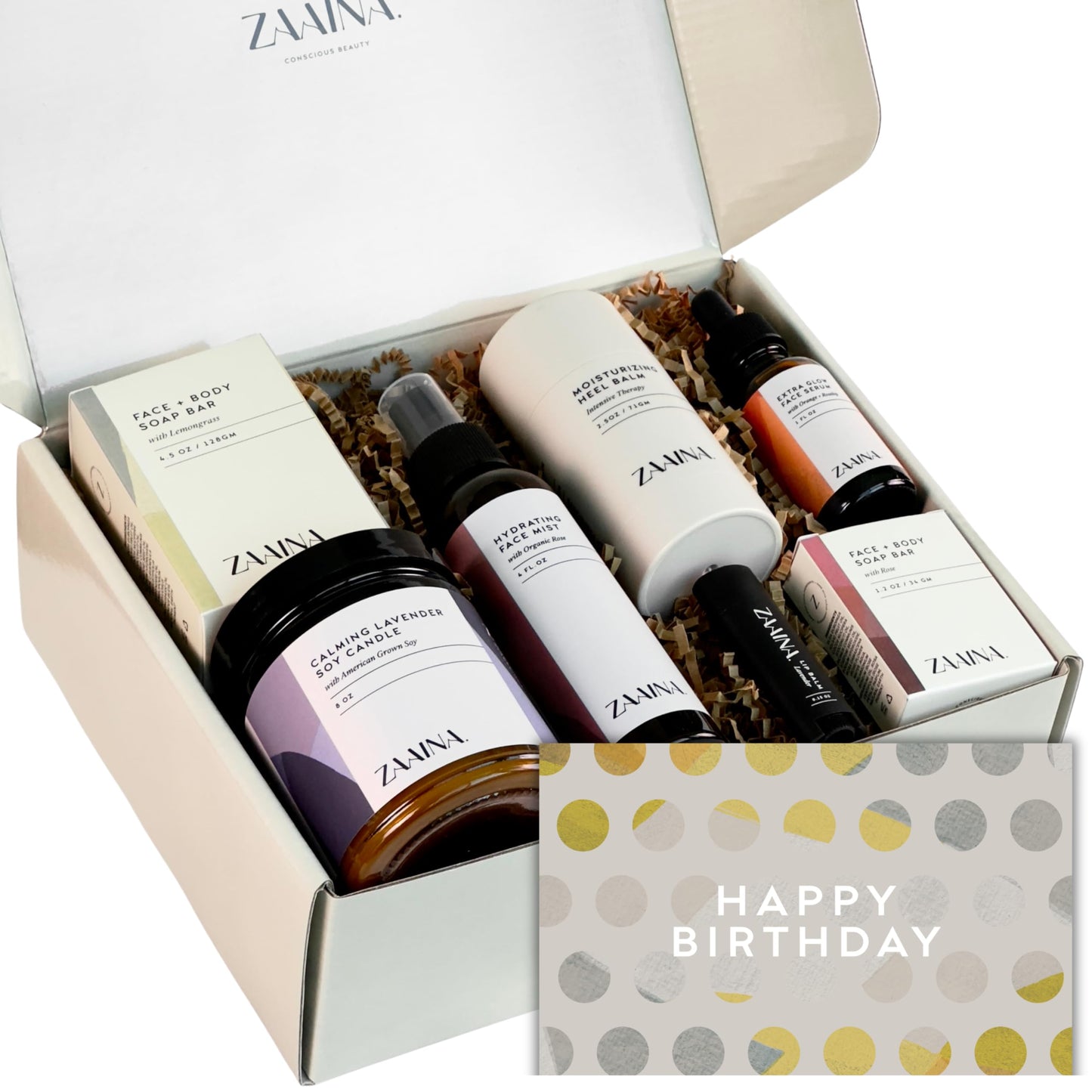 Birthday Gift Set for Women - Handmade in USA, Bath and Body Gift Set for Her, Relaxing Spa Kit Package, Self Care Gift Basket for Mom, Wife Friend Sister, Pampering Home Spa Kit for Woman by ZAAINA