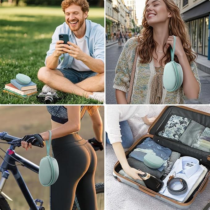 co2CREA Hard Case for SHOKZ New OpenRun Pro 2/1/Mini, OpenRun Standard/Mini, OpenMove, OpenSwim Pro, OpenSwim, Compatible with All SHOKZ Open-Ear Bone Conduction Sport Headphones, Cyan Case