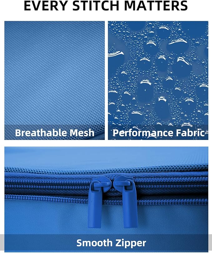 Compression Bags for Travel, XL/L/M/S Luggage Organizers (6 Set, Dark Blue)