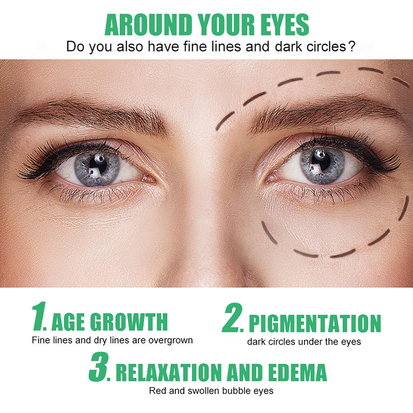 Grospe Caffeine Eye Cream for Puffiness and Bags Under Eyes Daily Anti-Wrinkle Cream Collagen Peptide Eye Cream Day and Night Reduce The Look Of Aging Line Smoothing Skin Care 1.7 FL OZ,1 Pack