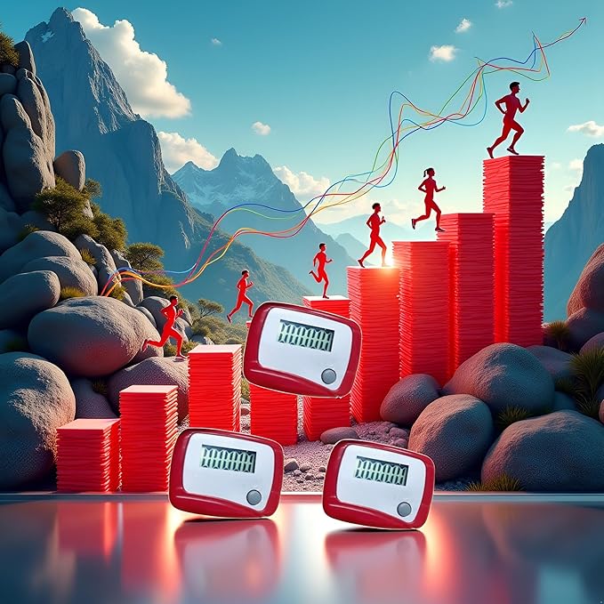 3Pcs Portable Counter Mini Digital LCD Pedometer Sports Walking Running Step Counter Meter Walking Distance Miles,Exercise Time, Calorie Counter, Daily Target Monitor,Electronics and Gadgets,Red