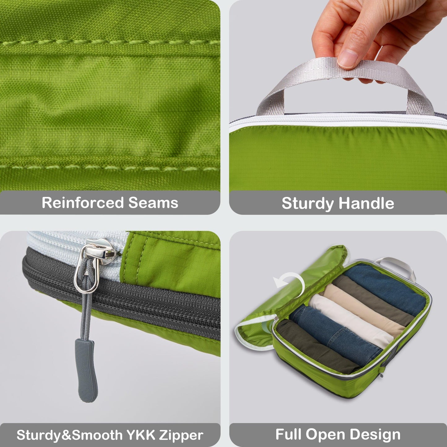 Cipway Compression Packing Cubes, Ultralight Luggage Organizer Bags, Travel Essentials for Carry on Suitcase (3 Piece,Green)