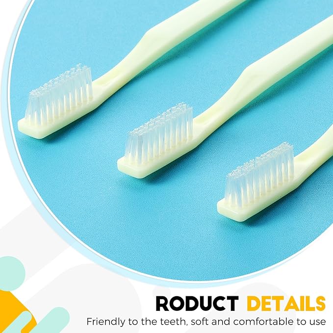 CHENGU 200 Pack Individually Wrapped Disposable Toothbrush Bulk Single Use Toothbrush with Soft Bristle for Women Men Adult Hotels Guest Travel Donation(Yellow)